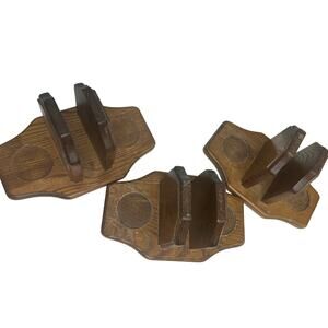 Set of 3 Vintage Cornwall Solid Wood Napkin Salt Pepper Dining Room Holders